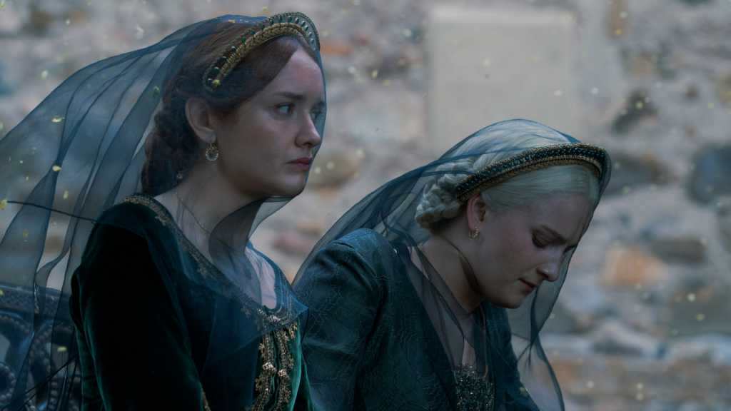 Olivia Cooke and Phia Saban in House of the Dragon