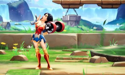 MultiVersus bored Wonder Woman weightlifting