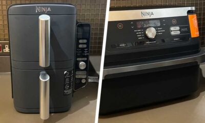 Ninja Double Stack and Ninja FlexDrawer air fryers on a kitchen counter