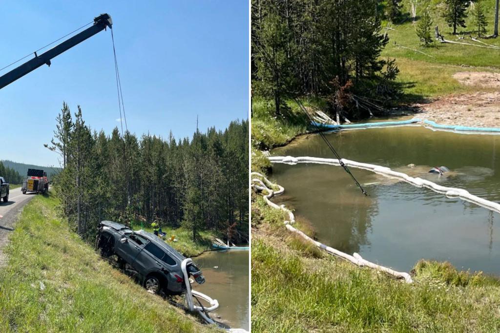 5 people escape hot, acidic pond after SUV drove into inactive geyser in Yellowstone National Park