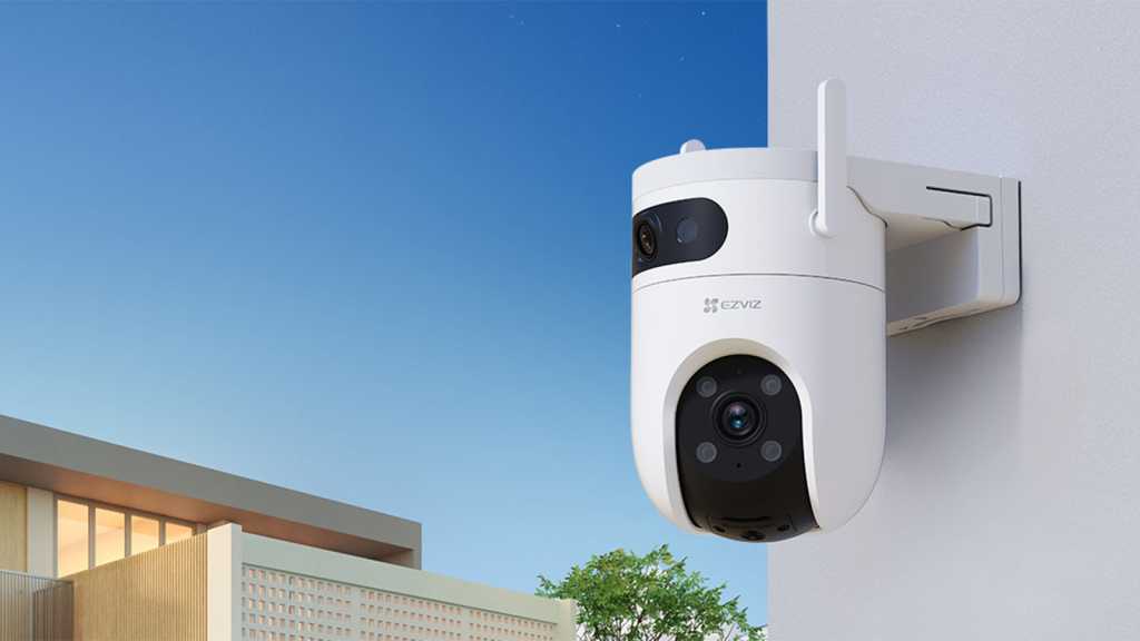 EZVIZ H9c camera on an outside wall