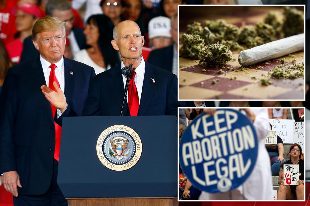 Florida wants Donald Trump and Rick Scott — but also abortion rights, legalized weed: poll