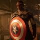 Captain America/Sam Wilson holding the Shield