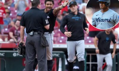 Miami Marlins' outfielder Dane Myers fractures ankle in tantrum after ejection