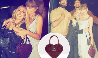 Taylor Swift totes heart-shaped bag for double date with Travis Kelce and Mahomeses