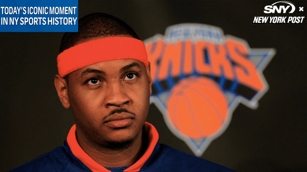 Today’s Iconic Moment in NY Sports History: Carmelo Anthony re-signs with the Knicks on a 5-year, $124M deal (Video)