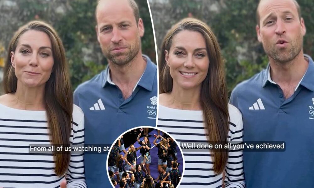 Kate Middleton and bearded Prince William congratulate Great Britain’s Olympians in rare video from home