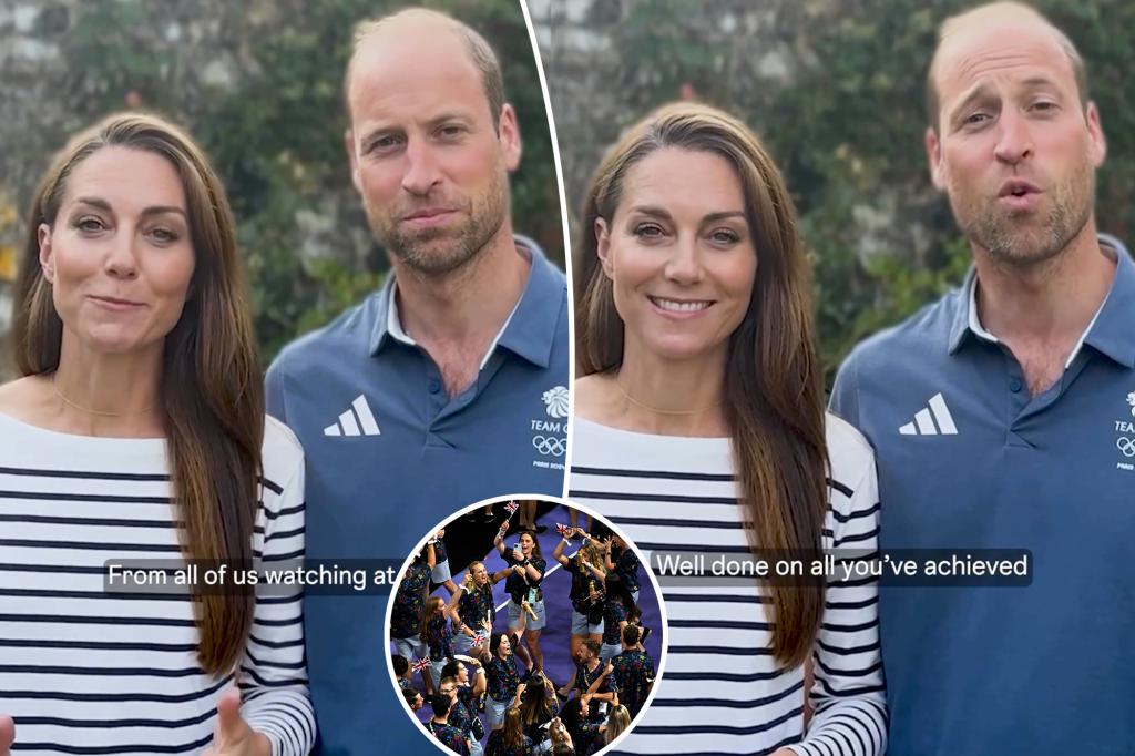 Kate Middleton and bearded Prince William congratulate Great Britain’s Olympians in rare video from home