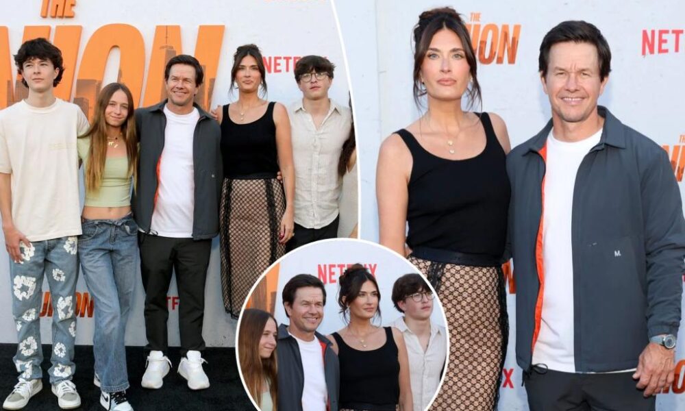 Mark Wahlberg and his wife Rhea make rare red carpet appearance with their children