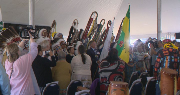 Chiefs, dignitaries gather on Treaty Four grounds to celebrate 150th anniversary of signing