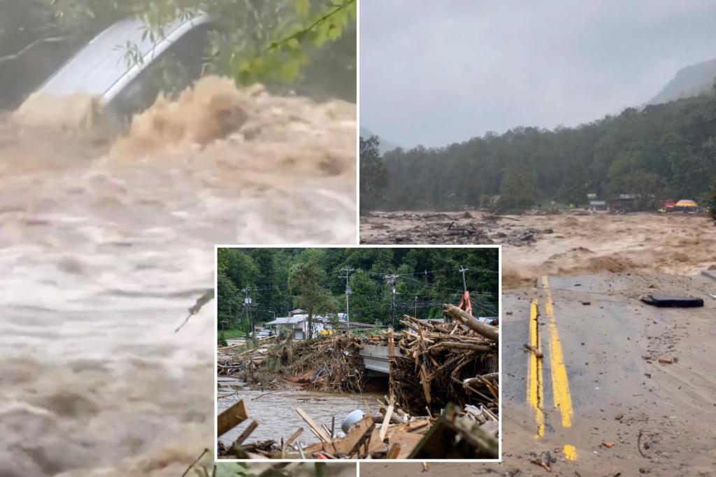 Chimney Rock, North Carolina blare sirens as floods strike