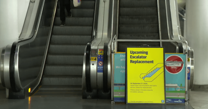 Commuters warned of delays amid Commercial Broadway Station escalator replacement - BC