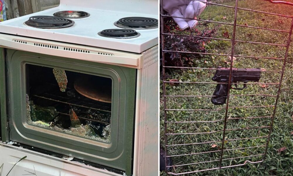 Handgun forgotten inside oven fires off multiple rounds in Virginia home after overheating