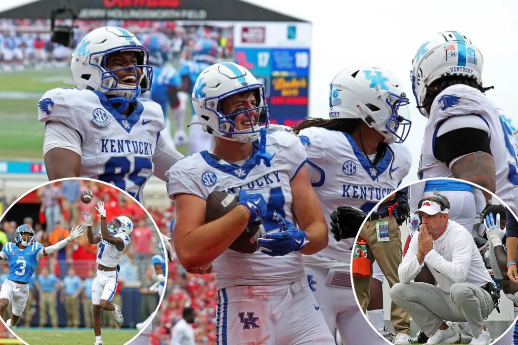 Kentucky stuns No. 6 Ole Miss for biggest road win since 1977