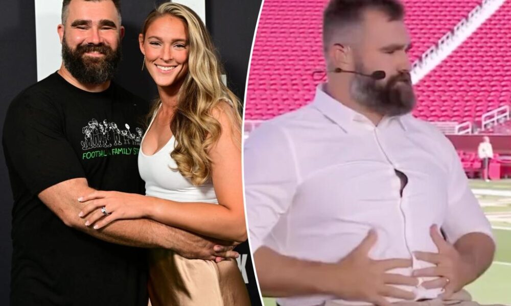 Kylie Kelce ribs Jason Kelce over NSFW joke in broadcast debut