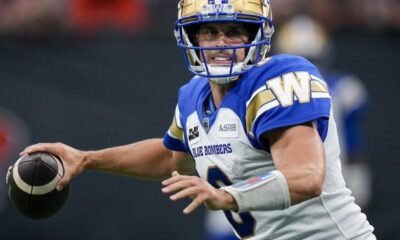 QB Zach Collaros back at practice for Winnipeg Blue Bombers after leaving last game - Winnipeg