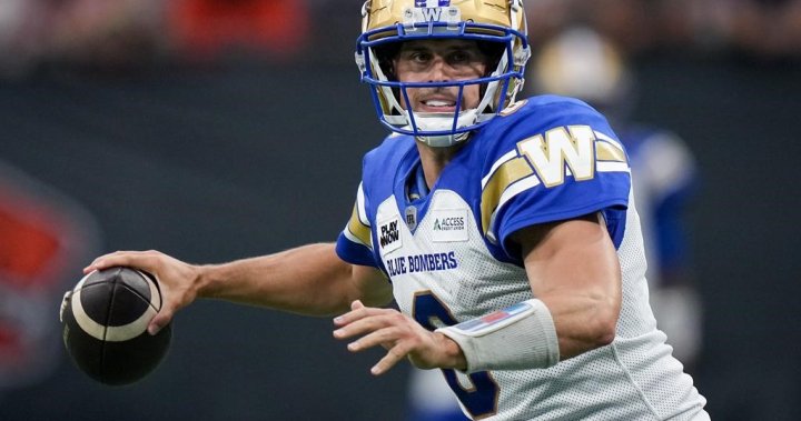 QB Zach Collaros back at practice for Winnipeg Blue Bombers after leaving last game - Winnipeg