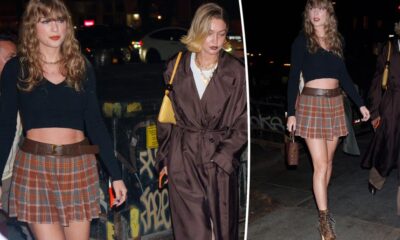 Taylor Swift and Gigi Hadid enjoy girls' night out in coordinating outfits at NYC restaurant