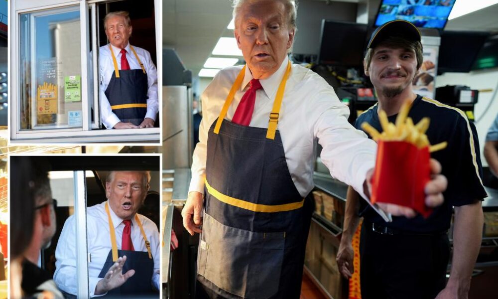 Donald Trump works at PA McDonald's to needle Kamala Harris