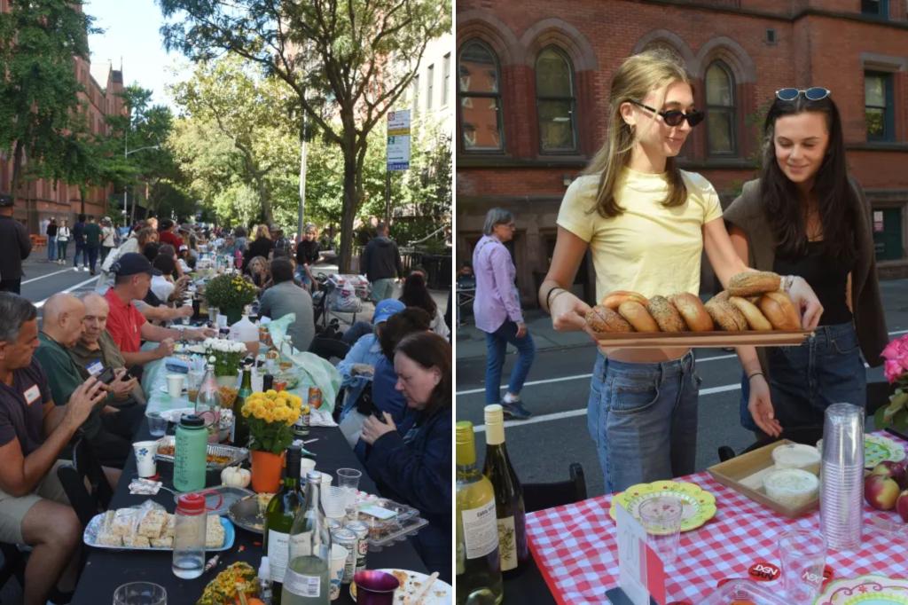 Hundreds of NYers feast together in the streets of Chelsea at ‘Longest Table’ potluck party