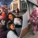 Post reporter wears Mets Grimace costume with Yankees fans in the Bronx