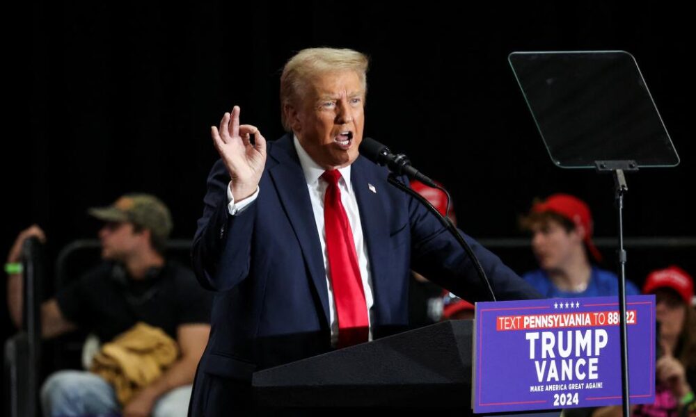 Trump predicts 'explosion' between Biden, Harris during Scranton rally