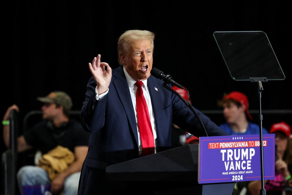 Trump predicts 'explosion' between Biden, Harris during Scranton rally