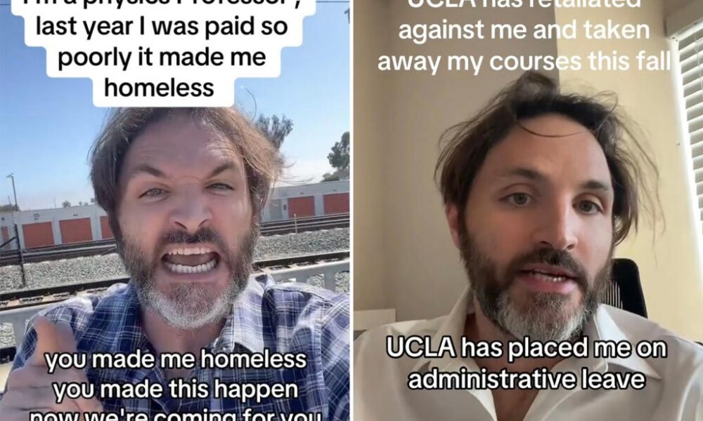 UCLA 'homeless' lecturer Dr. Daniel McKeown placed on leave for calling out school pay