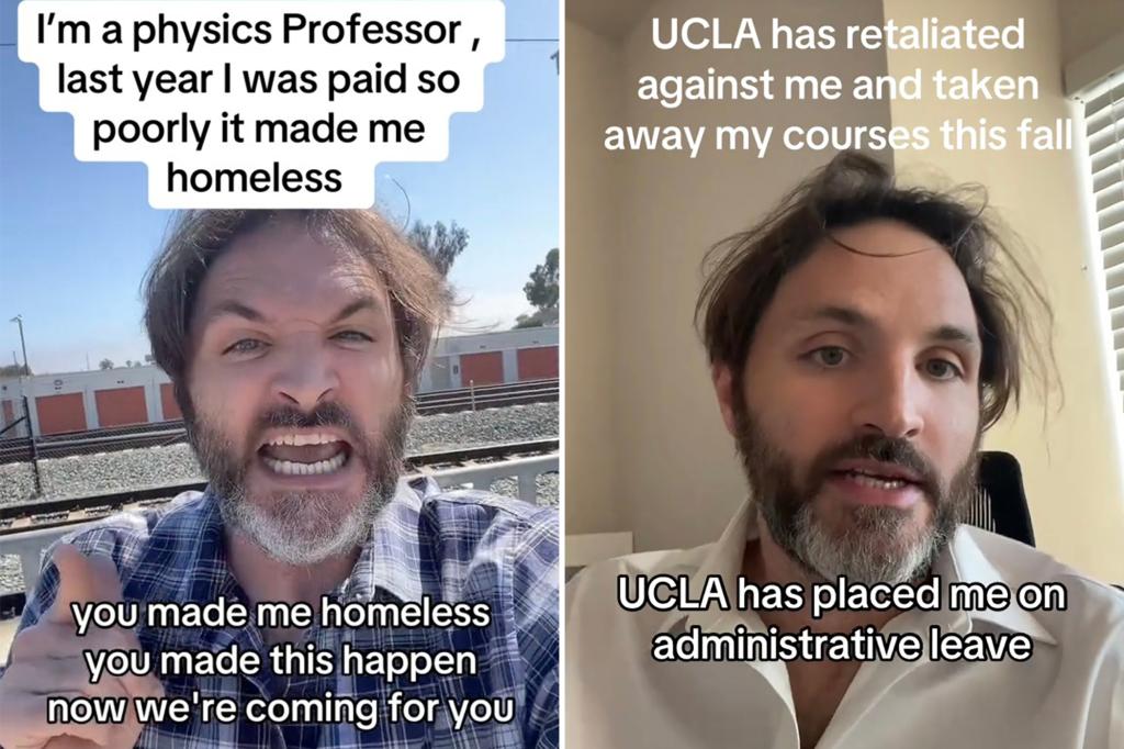 UCLA 'homeless' lecturer Dr. Daniel McKeown placed on leave for calling out school pay