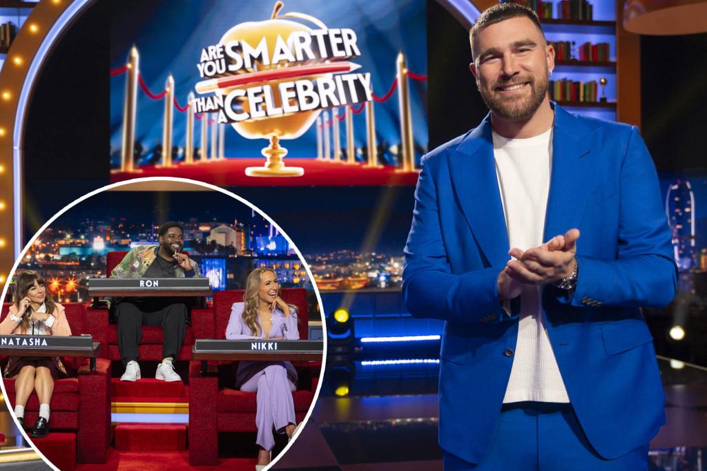 Watch Travis Kelce host ‘Are You Smarter Than a Celebrity?'