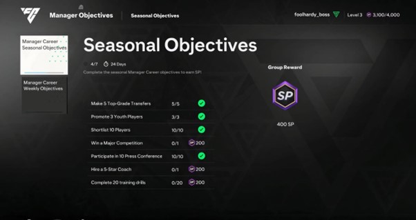 Guide to Completing FC 25 Season 2 Seasonal Manager Career Objectives