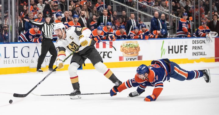 Oilers fall 4-2 to Golden Knights in McDavid’s return from injury - Edmonton