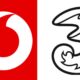 Vodafone and Three logos