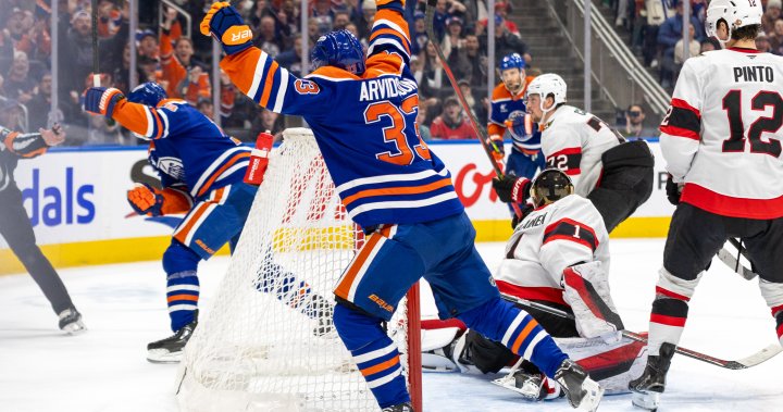 Arvidsson nets two points, Oilers beat Senators 3-1 to snap visitors’ win streak - Edmonton