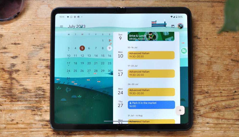 Google Pixel Fold review - Calendar