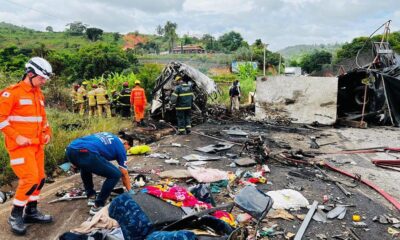 Passenger bus crash with truck on Brazil highway kills 22