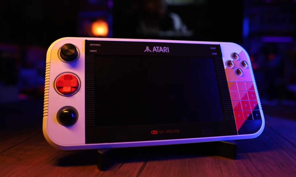 Atari teases handheld game system with a trackball and a numpad