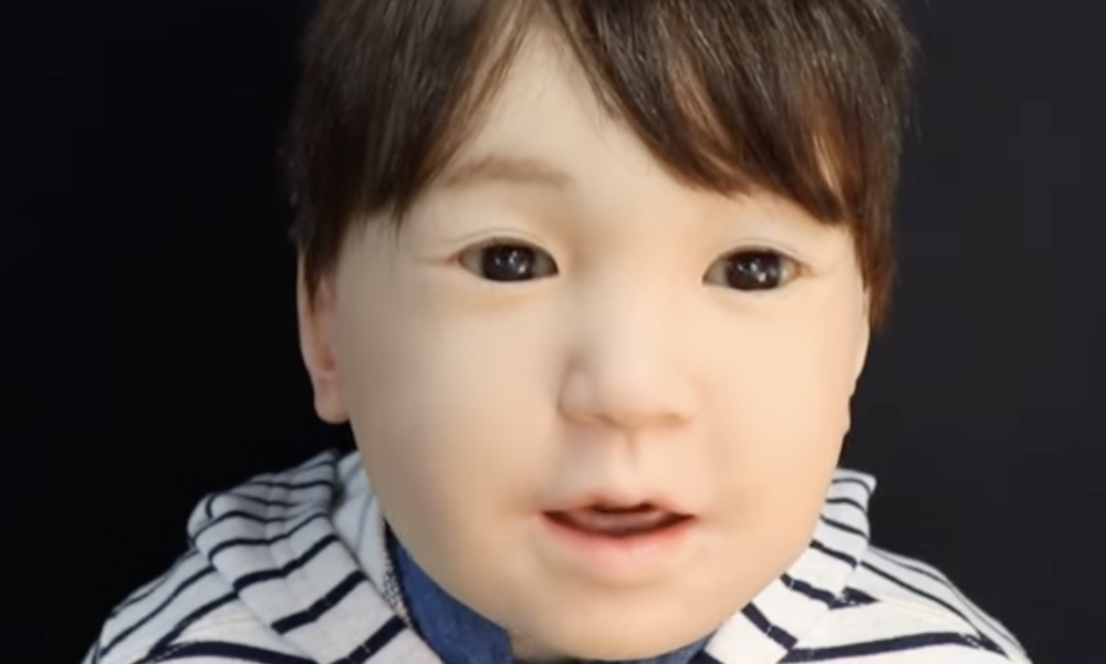 Creepy robot toddler can mimic human expressions