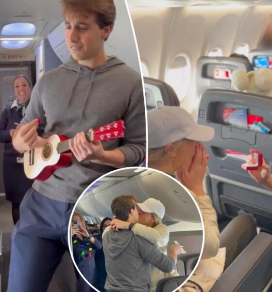 Pennsylvania CEO Sam Riber recreates scene from 'The Wedding Singer' to propose mid-flight