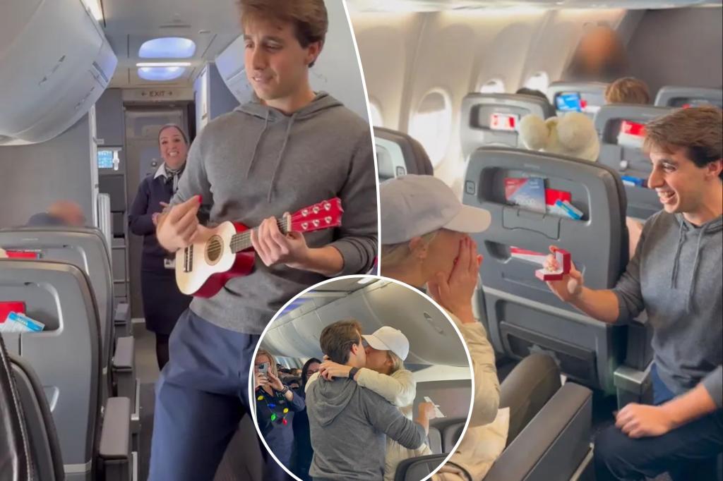 Pennsylvania CEO Sam Riber recreates scene from 'The Wedding Singer' to propose mid-flight