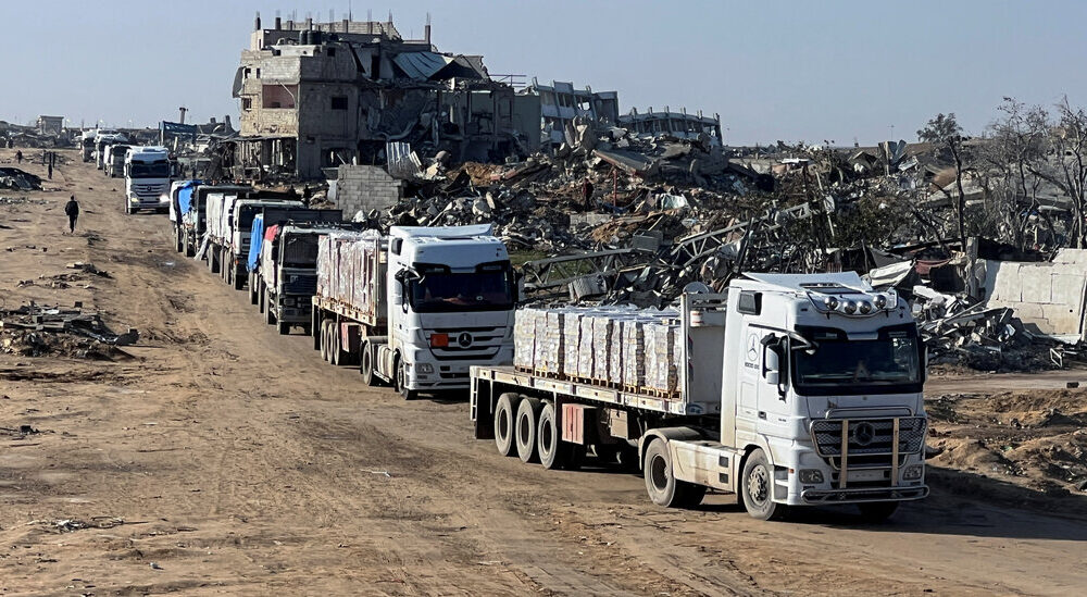 Aid agencies rush supplies into Gaza as fragile cease-fire holds for now.