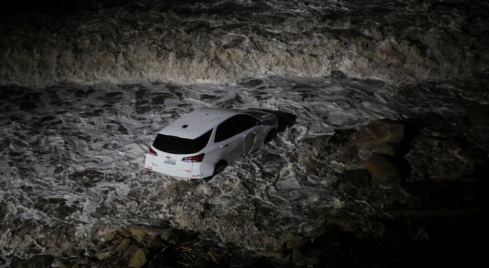 As California Storm Brings Mudslides to LA, a Car Plunges Into the Pacific