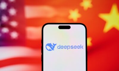 The DeepSeek AI application is seen on a mobile phone in this photo illustration.