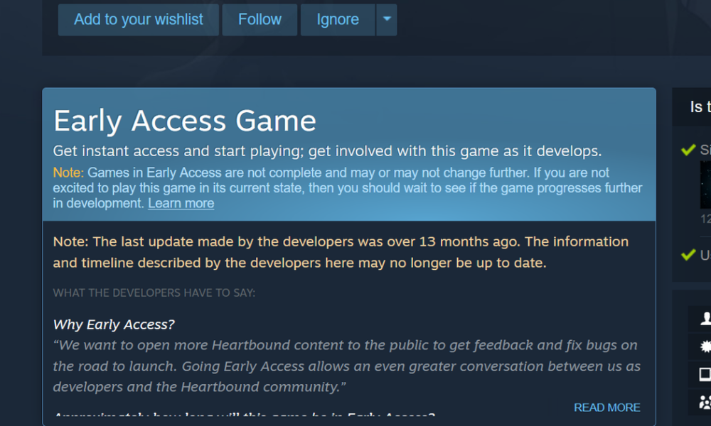 It's now slightly trickier to accidentally buy a 'dead' Steam early access game