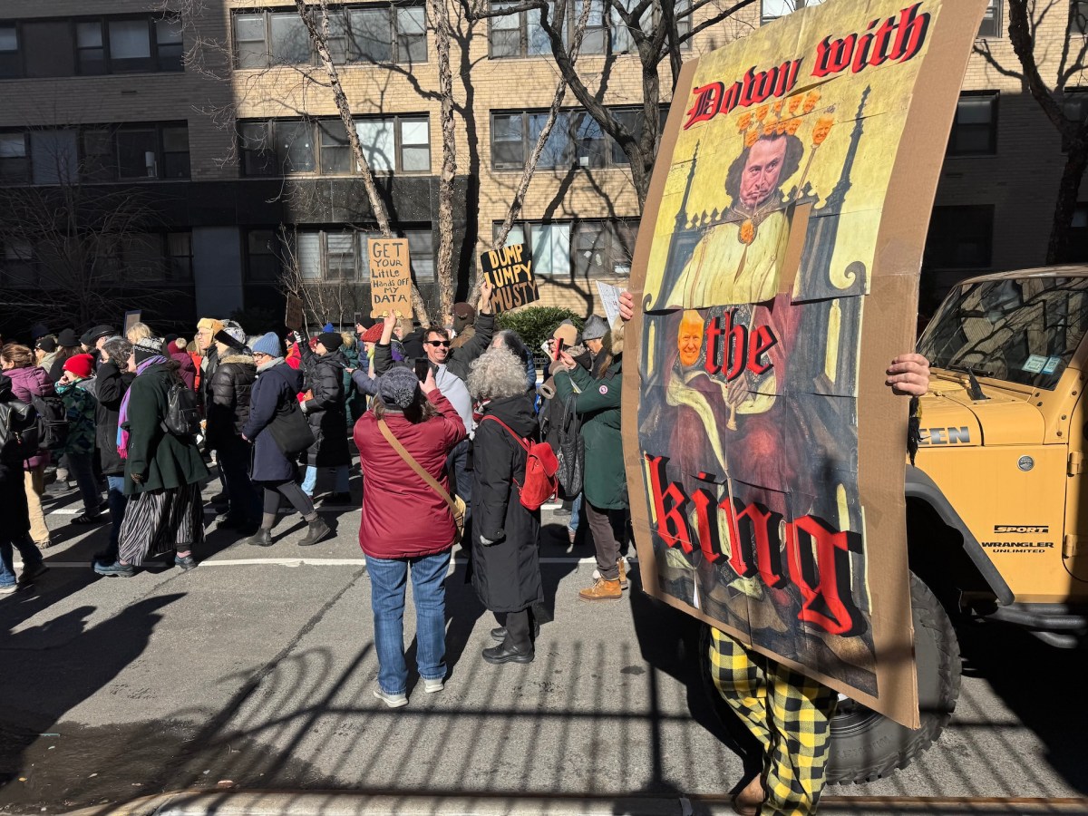 Thousands protest Elon Musk’s DOGE in NYC on Presidents' Day