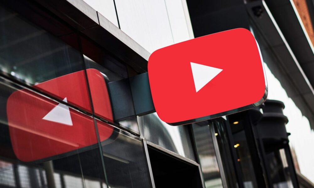 YouTube logo on building