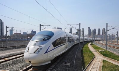 High speed train from Beijing entering Tianjin Station, China. (Photo by Andrew Benton/Construction Photography/Avalon/Getty Images)