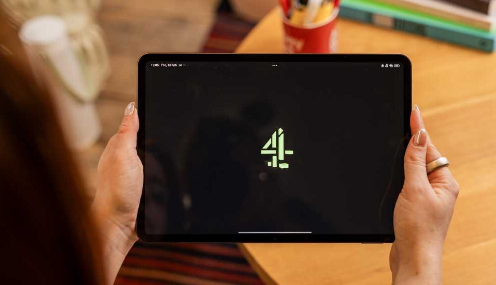 Channel 4 logo on a tablet - Streaming lifestyle shot