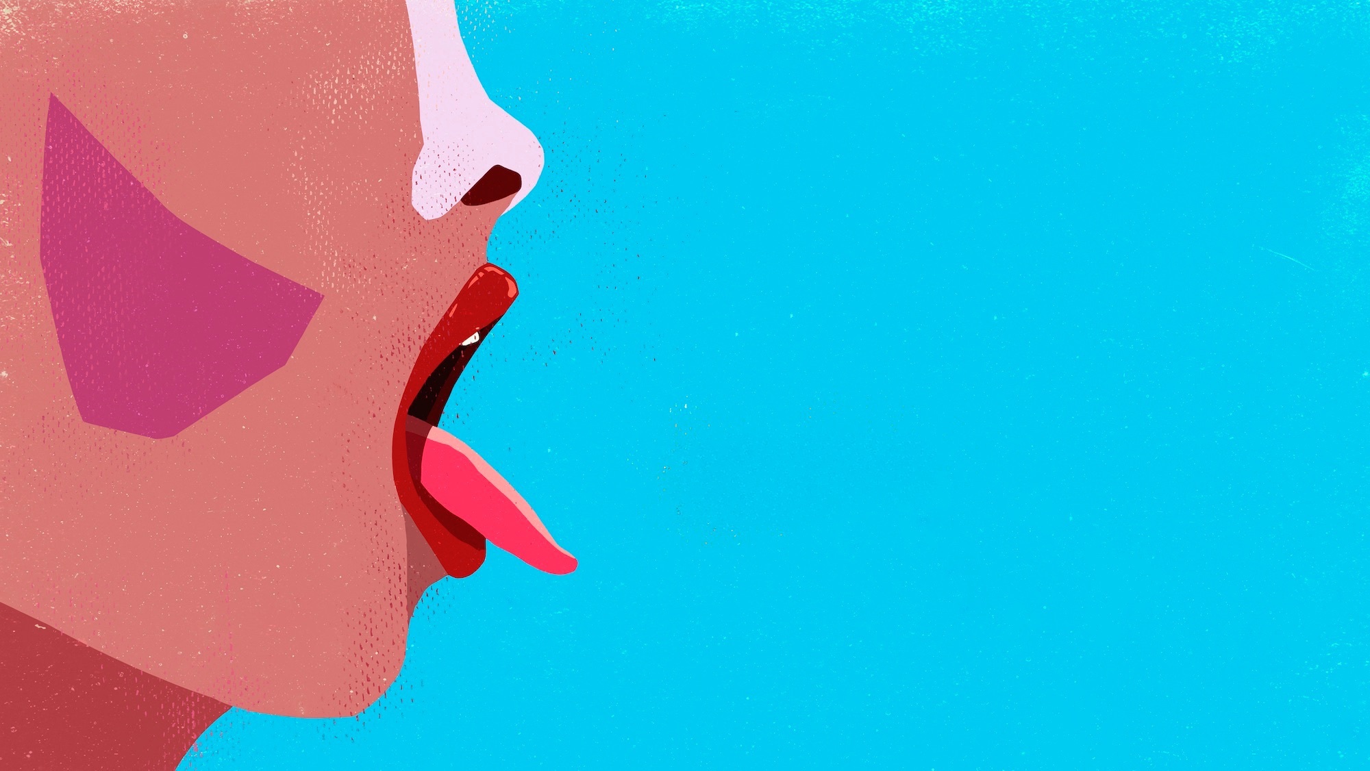 a colorful illustration of an open mouth