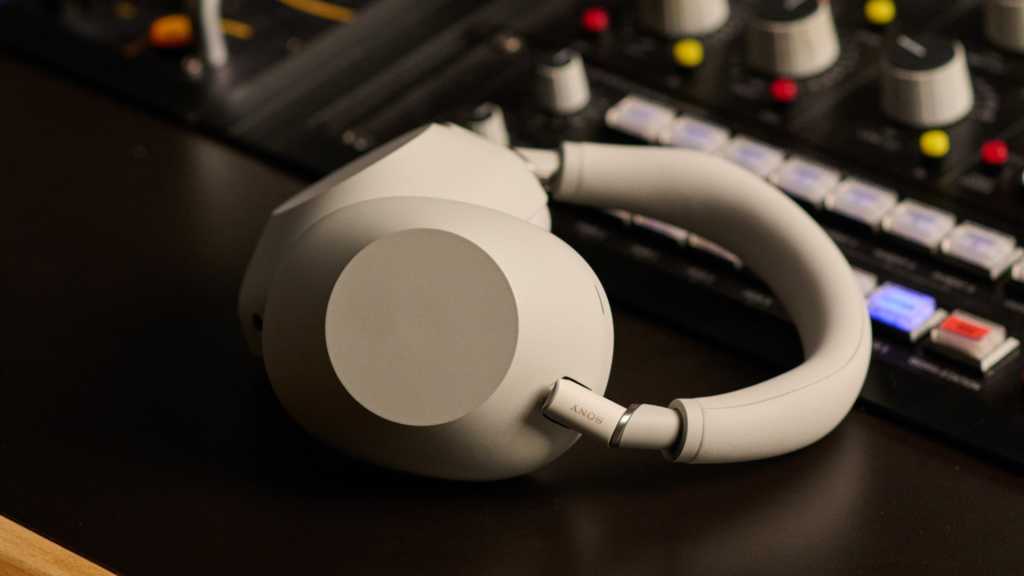 Sony WH-1000XM6 headphones on a mixing desk
